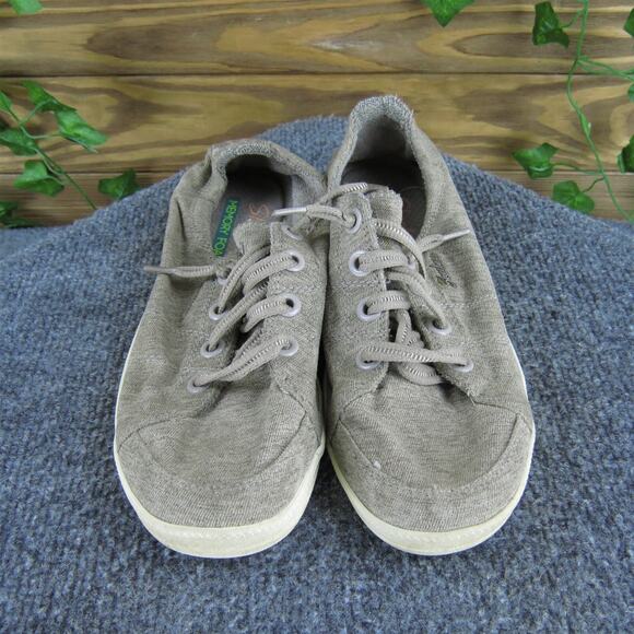 SKECHERS Women's Air-Cooled Sneaker Taupe Fabric Sz 6.5 Medium Gently Used 2025 - Picture 2 of 7